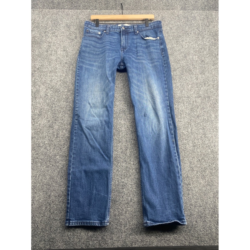 Calvin Klein Jeans Mens Straight Leg Blue Denim Jeans W32 L30 Medium Wash Casual
